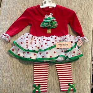 Baby girl 18M Christmas outfit new with tags